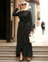 Ruffled Abaya with Belt for Women in Dubai and America